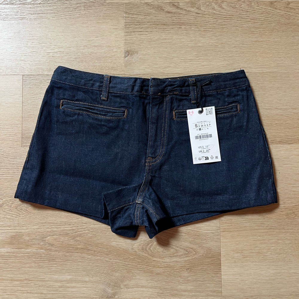 Zara Dark Blue Jean Shorts